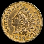 1899 Indian Head Cent - High Detail - Full Liberty Antique US 1c Penny Coin