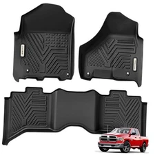  Floor Mats Fit for 2013-2018 Dodge Ram Classic Bucket 2013-2024/Crew Cab