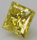 Cert 1.04 Carat Canary Yellow VVS2 Princess Natural Enhanced Diamond 5.51x5.43mm — photo 2