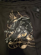 Ed Hardy "Panther" size XL Fleece Pants Charcoal.