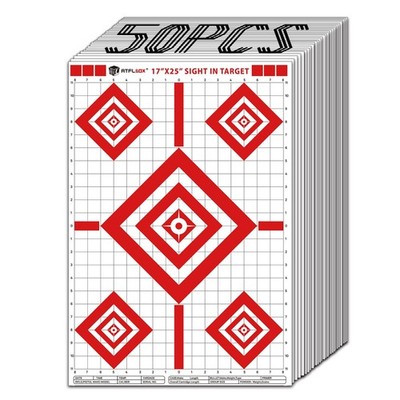 Atflbox Sight in Shooting Range Paper Target, 17X25 17X25'', Red and White 