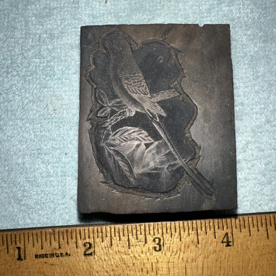 Printing Block “ Parrot on Branch “ Long Tail - Image 2 of 4