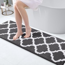 OLANLY 47x17 Microfiber Bath Rugs: Soft, Absorbent, Non-Slip Bathroom Mat