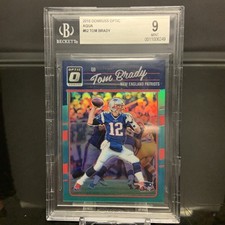 2016 Panini Donruss Tom Optic Brady Aqua Serial #'d/299 First Year BGS 9  Rare