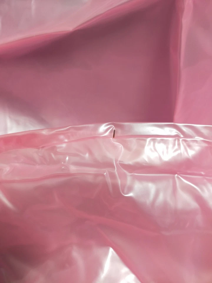Gloss pink pvc plastic jacket and pants rainwear rainsuit set - Image 3 of 4