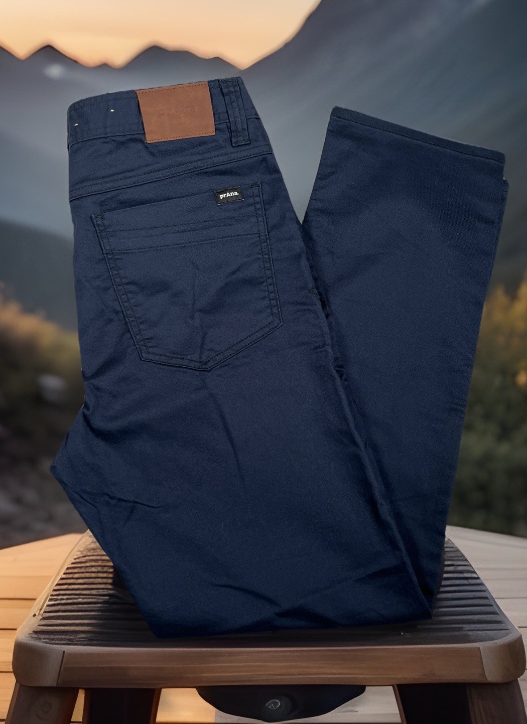 Prana Bridger Slim Fit Jean Men 33x30 in Indie Blue Organic 
