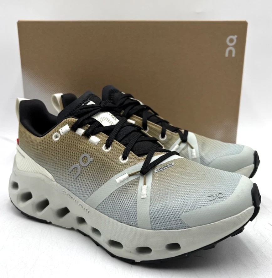 ON CLOUDSURFER TRAIL WP SAFARI MINERAL Men's NEW Running Shoe Brown US Size 10.5