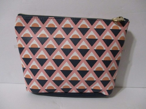 Dabney Lee Geometric Design Cosmetic Makeup Bag/Case Travel Zip Pouch-NWOT