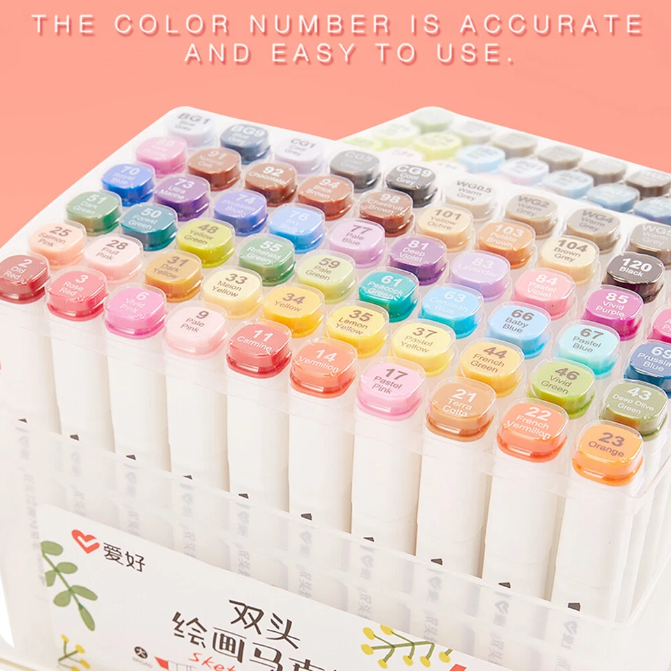 AIHAO Sketch Marker Pen Color Series Double-Ended Markers Colour Artist Marker - Image 4 of 4