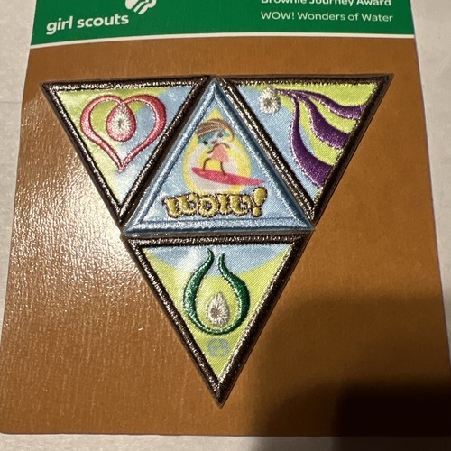 Girl Scout Brownies Journey Award Badges -Wow! Wonders Of Water- IRON ON Patch