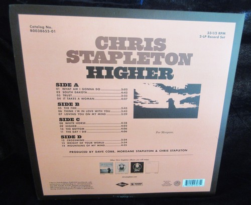 (EX) CHRIS STAPLETON "Higher" Mercury Records DOUBLE LP Brown Vinyl - Picture 12 of 13