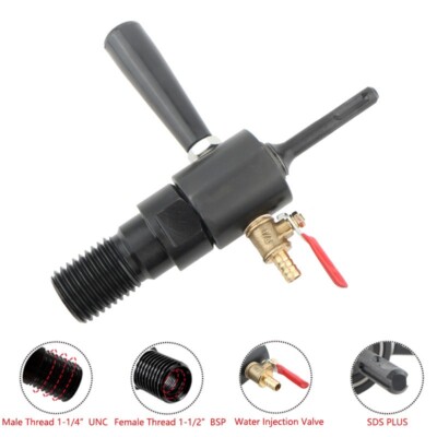Diamond Core Bit Water Injection Adapter 1 1/4''-7 UNC Male Thread To SDS PLUS