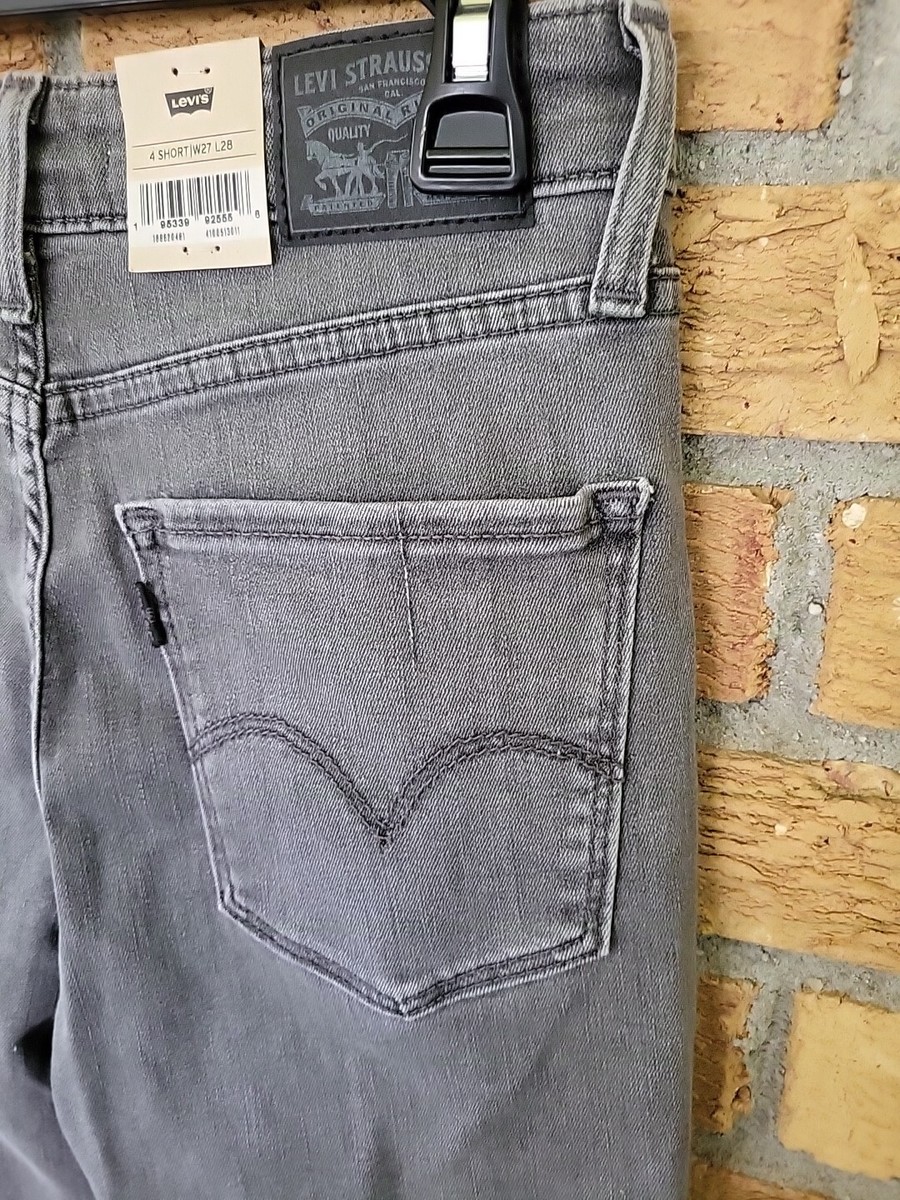 Ｋ LEVI'S 721 High Rise Skinny Jeans Smoke Charcoal Gray Size 27 X 28