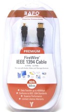 BAFO Premium IEEE 1394 Firewire / Sony i.LINK Cable 10FT 4/6 4 Pin To 6 Pin