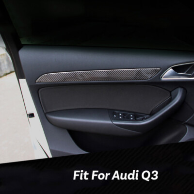 DIOTTI 4 Pièces Protection Seuil Porte Voiture, Pour Audi Q2 Q3 Q5 Q7 Q8, Fibre Carbone Couverture Pédale Protection Threshold Barre Plinthes,60