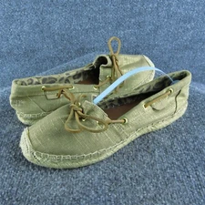 SPERRY Women's  Espadrille Brown Fabric Size 8M Gently Used 2025