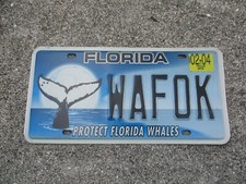 Florida 2004 Whale Tails matrícula # WAFOK