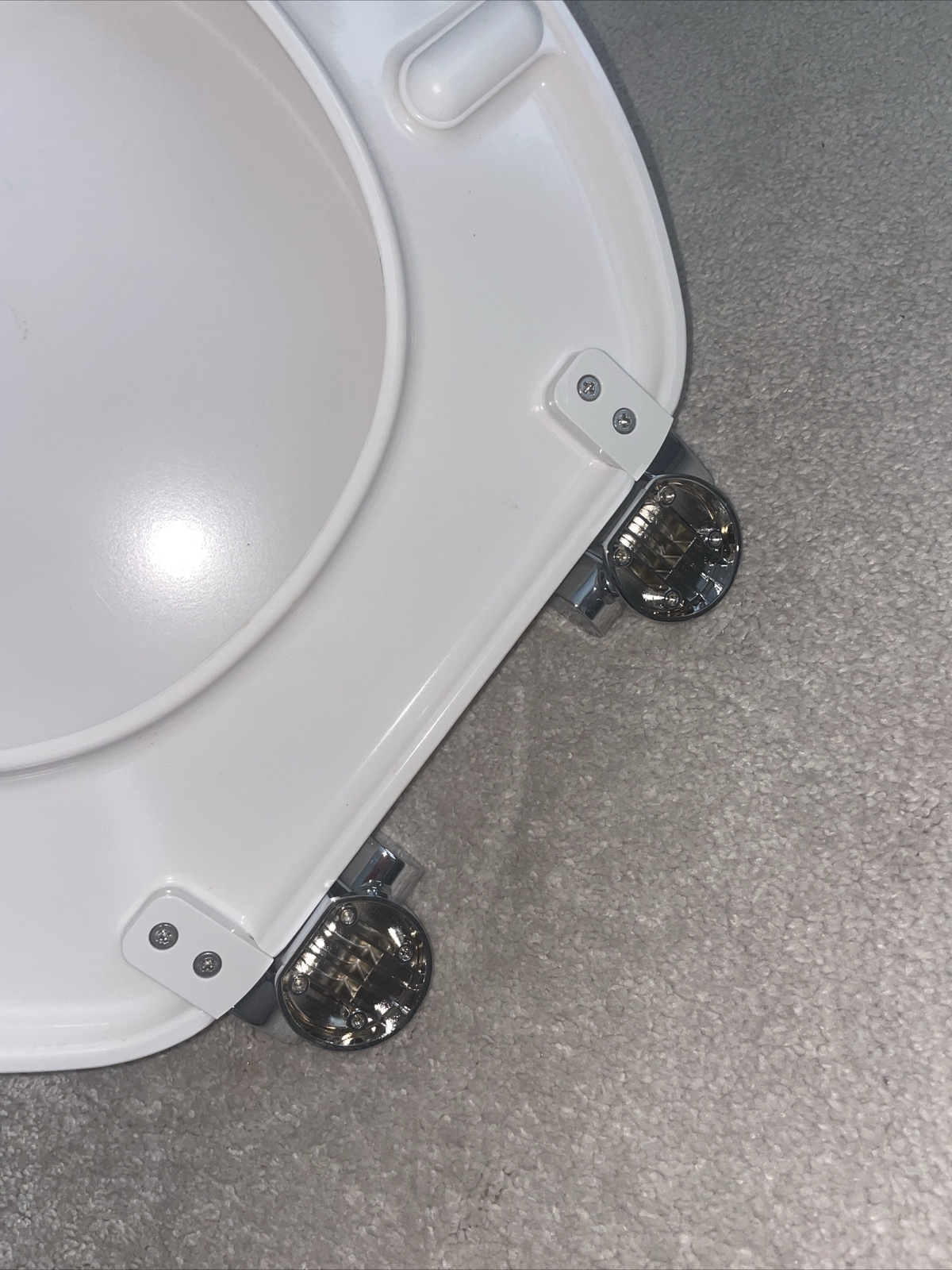 Burlington Gloss White Carbamide Toilet Seat, Traditional, Chrome