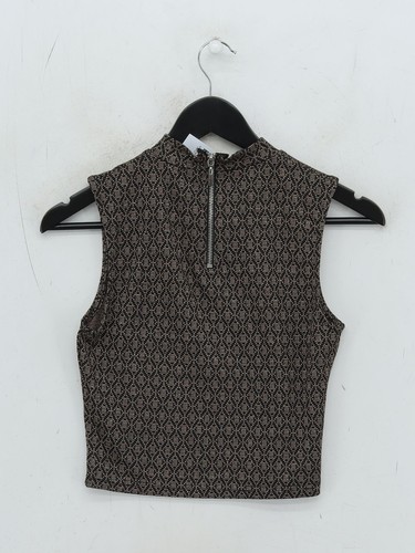 New Look Women's Top UK 8 Black Polyester with Viscose Cropped - Picture 2 of 5
