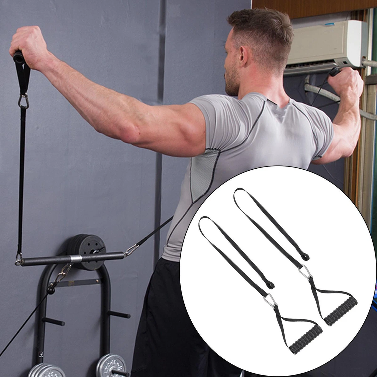 Triceps Rope Pull Down Handle Nylon Rope Heavy Duty for Rowing