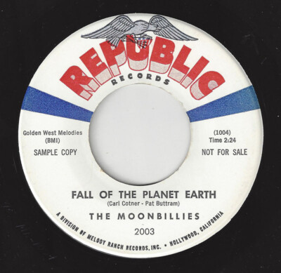  MOONBILLIES Fall Of The Planet Earth/'Lectronic Brain ROCK 1960 45RPM 