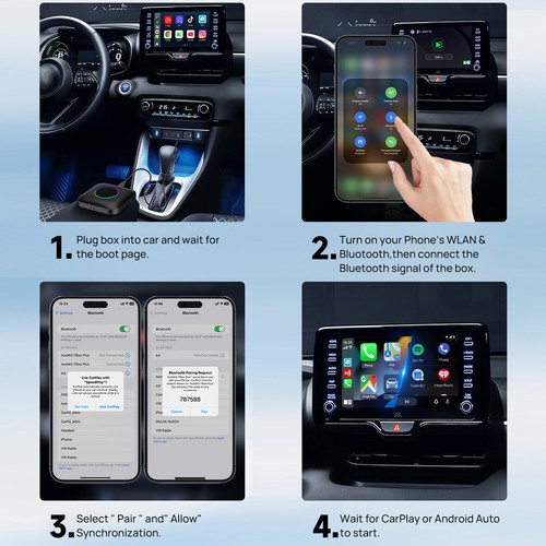 Android 13 Wireless Carplay Box Android Auto Adapter Multimedia Player UK - Picture 9 of 12