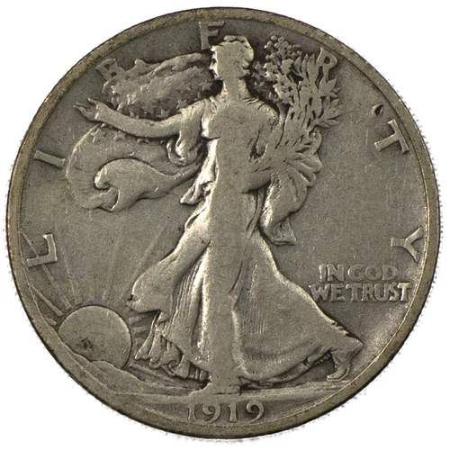 1919-S San Francisco Walking Liberty Silver Half 50c Fine F+