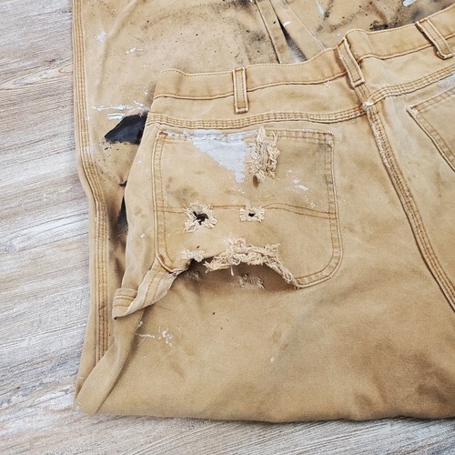 Dickies Pants 1939 RBD Men 36x34 Carpenter Distressed Destroyed Paint Tar Grunge - Picture 10 of 18