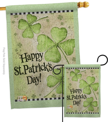 Trébol del día de San Patricio - Bandera de patio de casa de jardín - Imagen 4 de 13