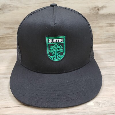 Austin FC Q2 Stadium Hat Cap Snapback Sport-Tek Black Mesh Adjustable