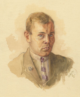 Franz Spulak : Portrait/Junger Mann - Aquarell, 1923