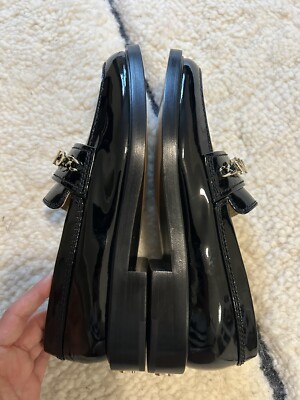 Chanel Women's Logo Loafers Black Patent Leather Size 6.5 Chanel Women's Logo Loafers Black Patent Leather Size 6.5