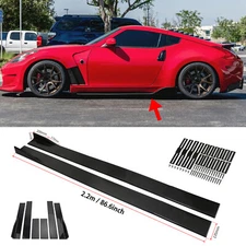 For Nissan 350Z 370 86.6" Side Skirt Extension Rocker Panel Splitter Gloss Black