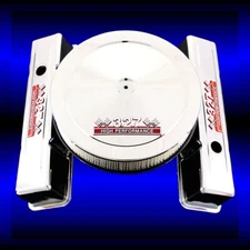 Chrome Tall Valve Covers and Air Cleaner Combo Fits 327 Chevy Engines Chevrolet