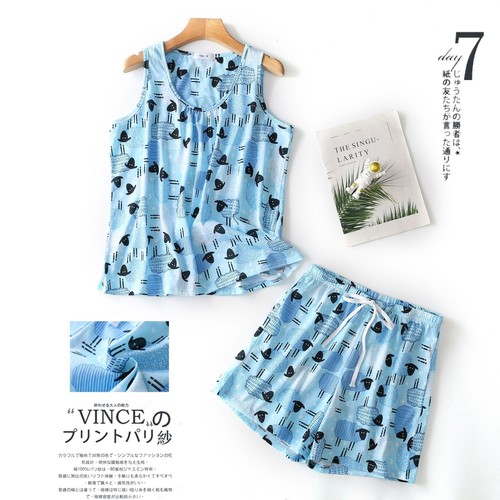 Knitted Cotton Pyjamas Ladies Sleeveless Vest Shorts Pyjama Set PJs Nightwear - Picture 4 of 28