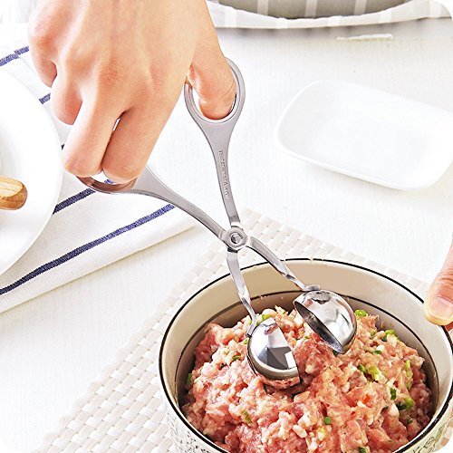 2 Pack Meat Baller Stainless Steel Meatball Tong Ice Cookie Dough Pop Scoop - Afbeelding 7 van 8