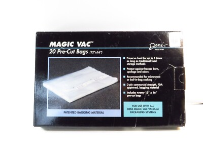 Deni Magic Vac 20 Pre-Cut Bags 12'' x 16'', Model# 1767, Made in Italy