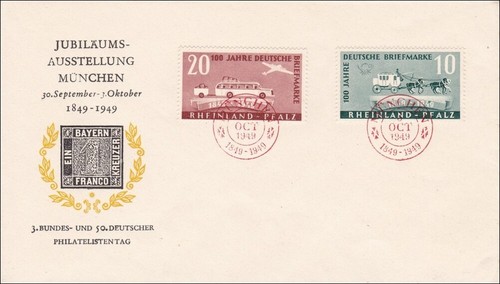 Franz sische Zone Brief Ausstellung 50 Philatelistentag M nchen 