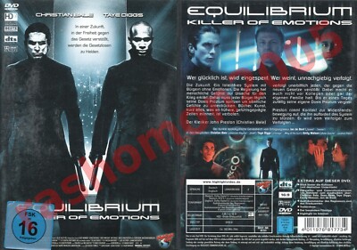 DVD EQUILIBRIUM KILLER OF EMOTIONS (2002) Christian Bale Emily Watson Sean Bean