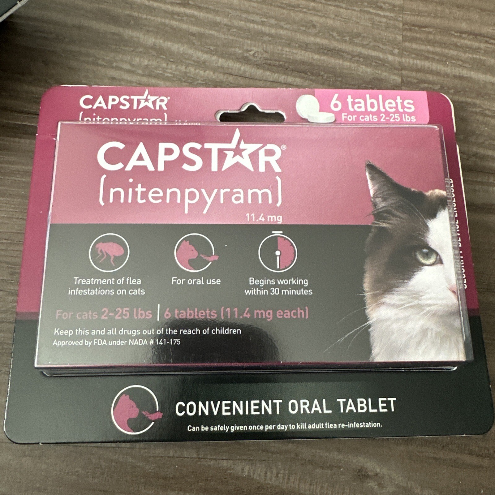 Capstar [Nitenpyram] Oral Treatment For Cats 225 lbs 6 Tablets Exp