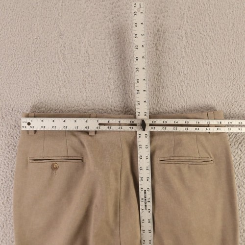 VTG Hopsack Pants Mens 36 Beige Brown Dacron Polyester Slacks 36x27 - Picture 5 of 8