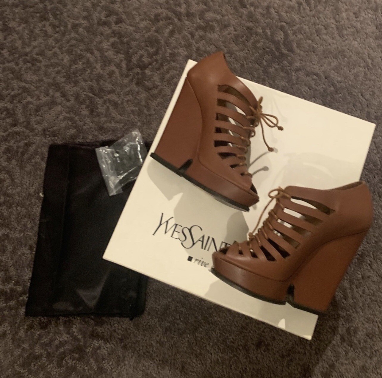 Yves Saint Laurent YSL Hortense 105 scarpe plateau sandali US 35