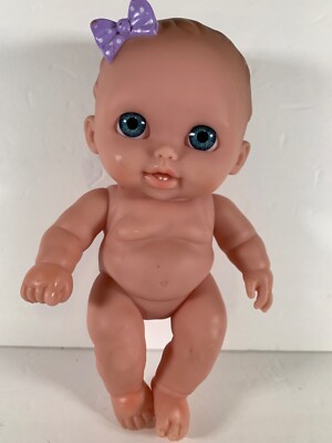 JC Toys Berenguer 8'' Lil Cutesies blue eyed baby doll purple bow