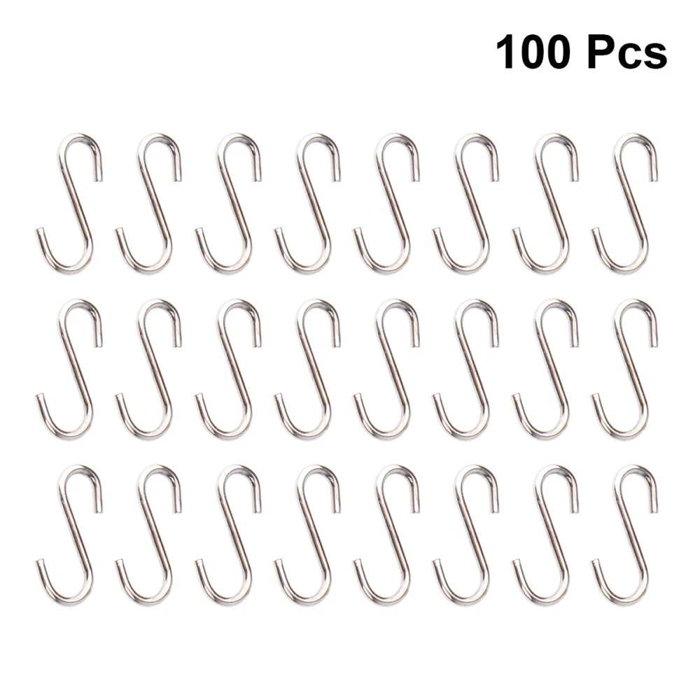 100pcs Small S Hook Shaped Hooks Jewelry Hooks Shaped Hanger m