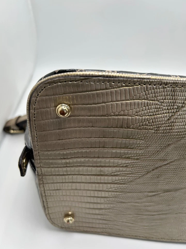 Bolsa satchel de couro rara BRAHMIN Vivian preta cúpula Java - Imagem 3 de 4