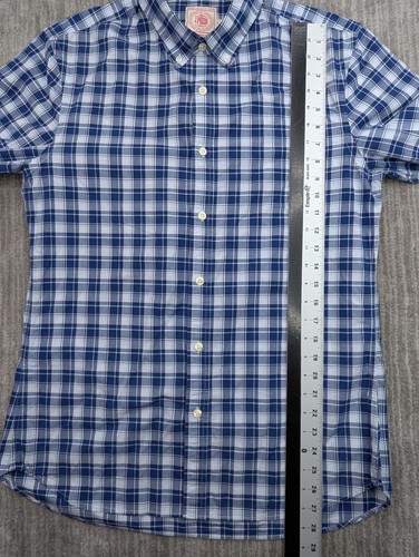 J. Press Trunk Club Shirt Men's Large Blue Plaid Cotton Button Down Long Sleeve - Picture 9 of 12