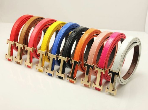 Womens Ladies Gold Metal Buckle Leather 