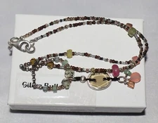 Silpada Sterling Silver Dainty Chalcedony, Glass and Aventurine Necklace N2008