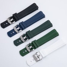 Cinturino in gomma bianco verde 20 mm adatto per orologi subacquei Omega Seamaster 300M