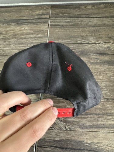 Vintage 90’s Portland Trail Blazers Logo 7 Black Red Snapback Hat Cap - Picture 6 of 7